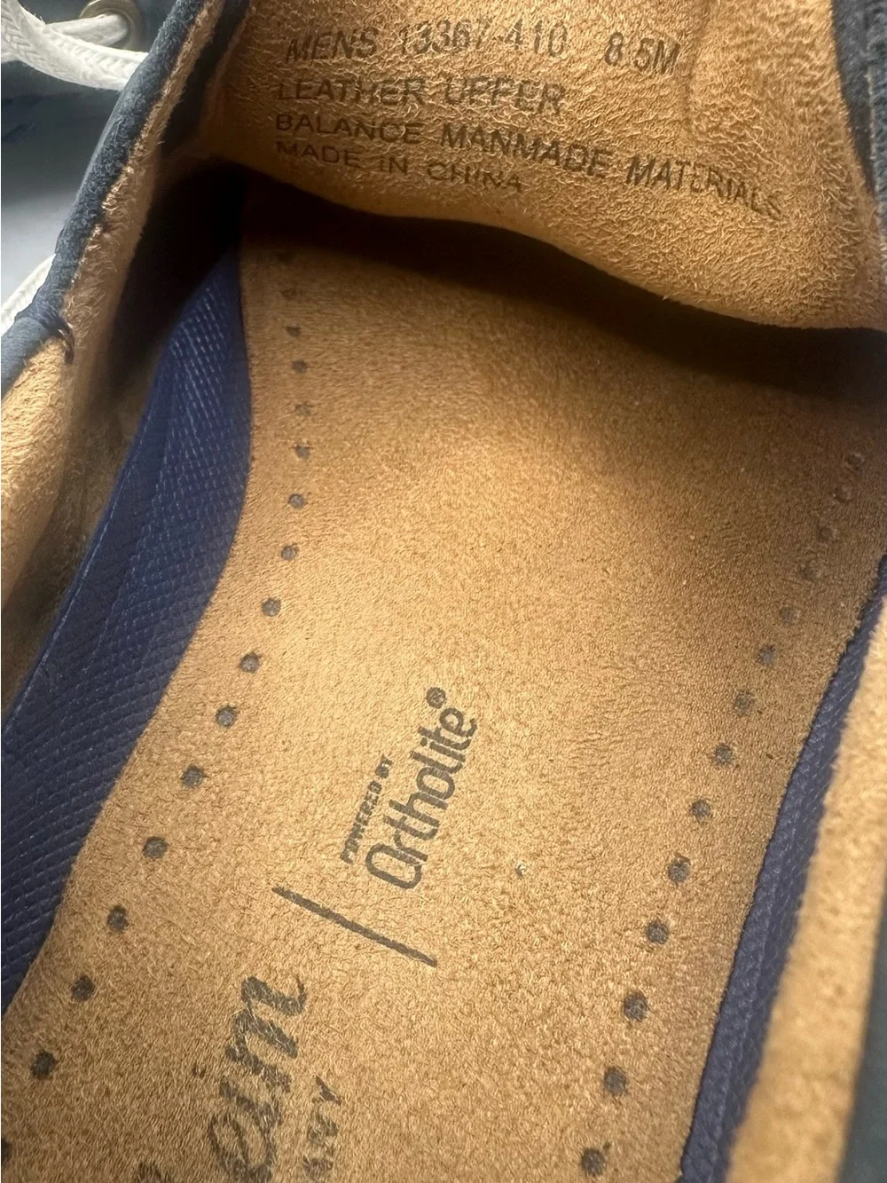Florsheim Atlantic Navy Leather Moc Toe Boat Shoes with White Laces Size 8.5